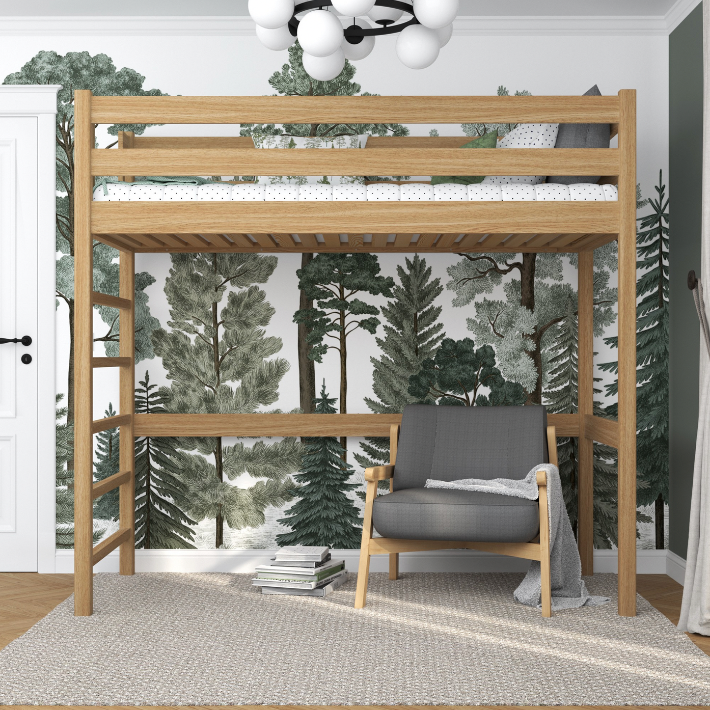 Hochbett WOODY 01 Eiche natur