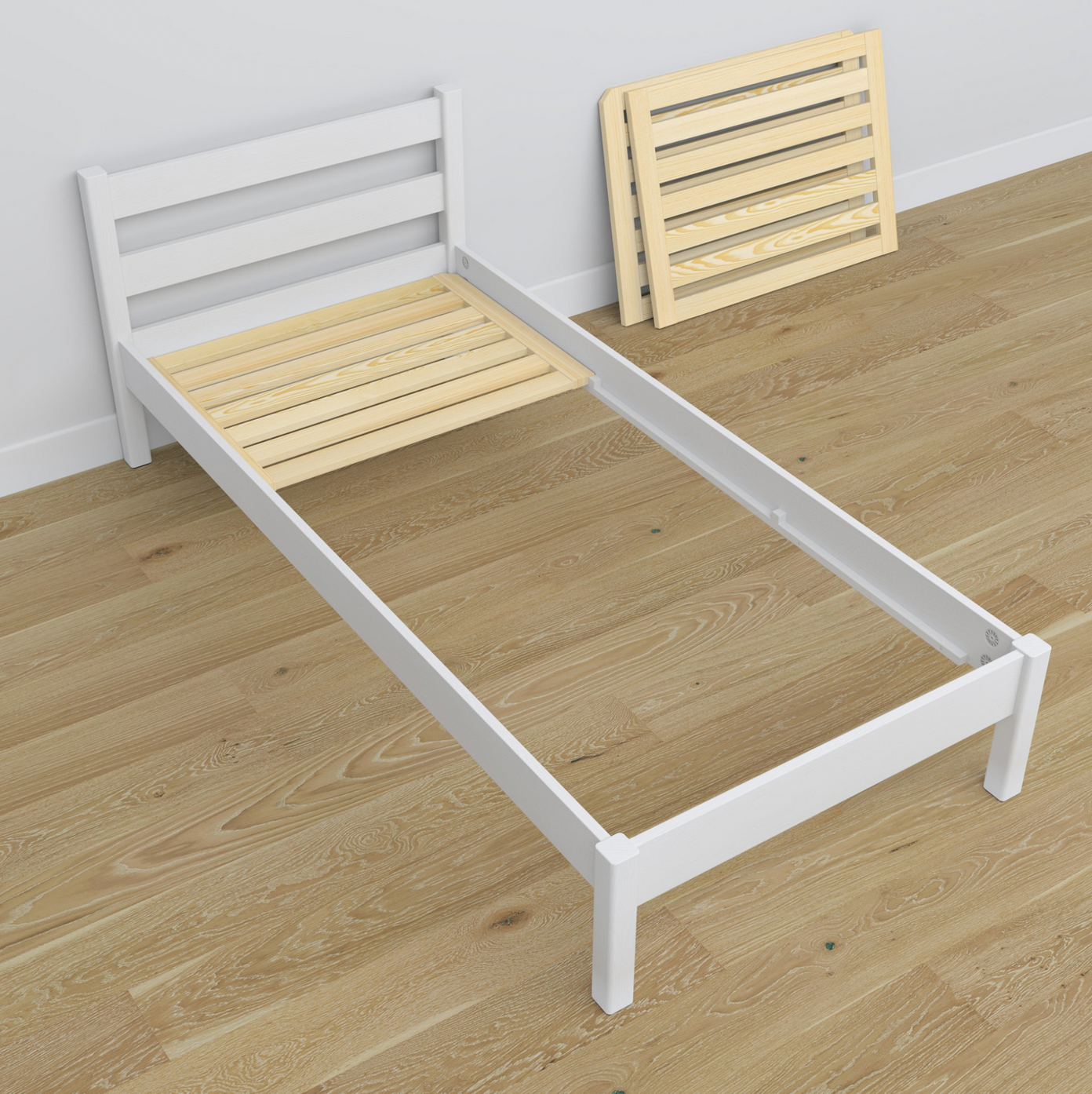 Kinderbett BASIC aus Holz 90x200 weiß