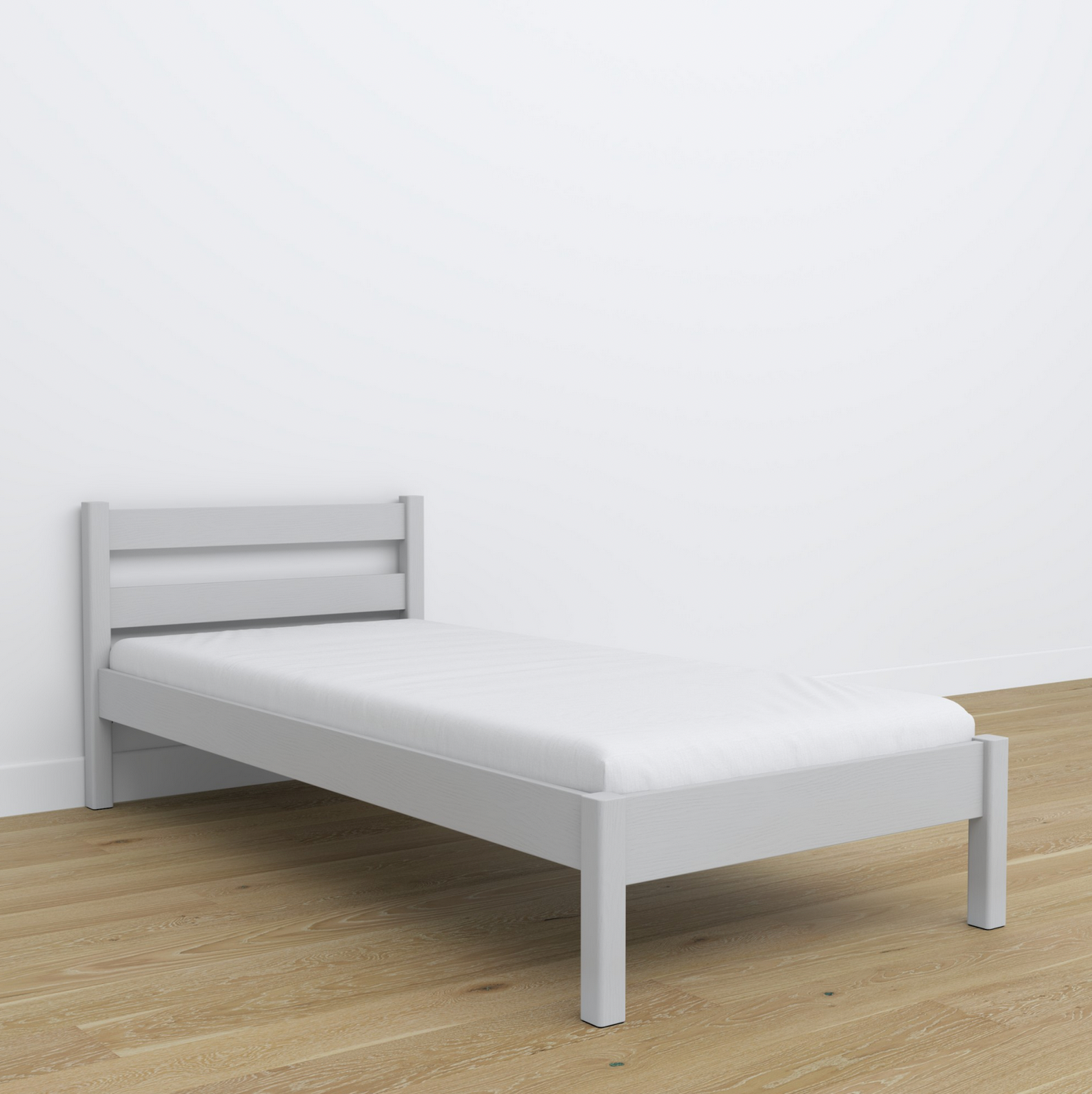 Kinderbett Basic aus Holz 90x200 hellgrau