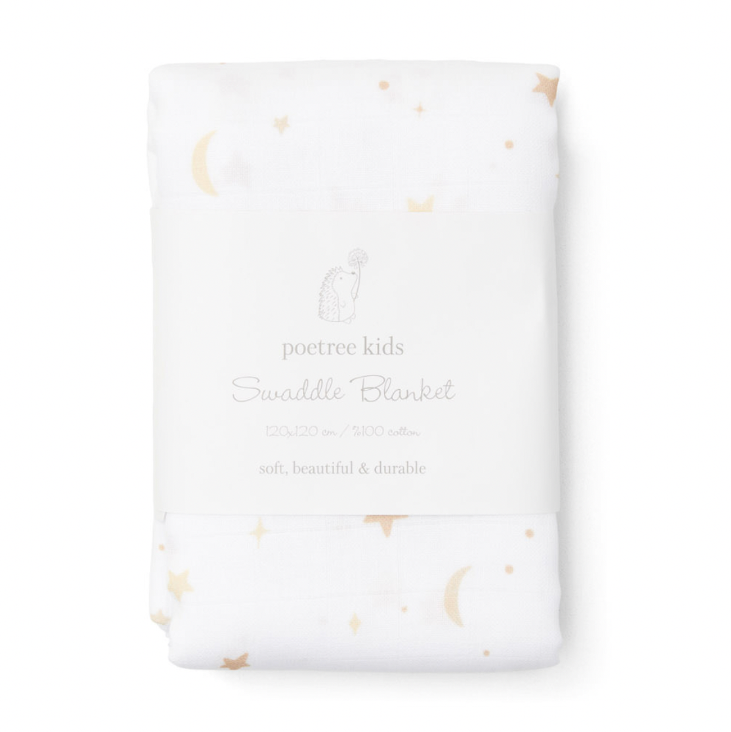 Pucktuch Swaddle weiß mit Mond & Sternen von Poetree Kids