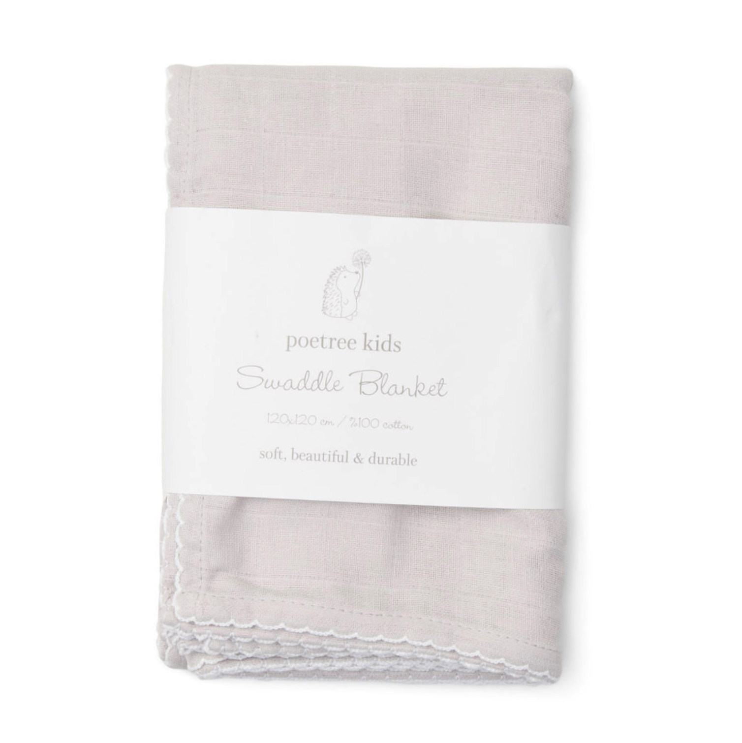 Poetree Kids Pucktuch hellgrau 120 x 120 cm