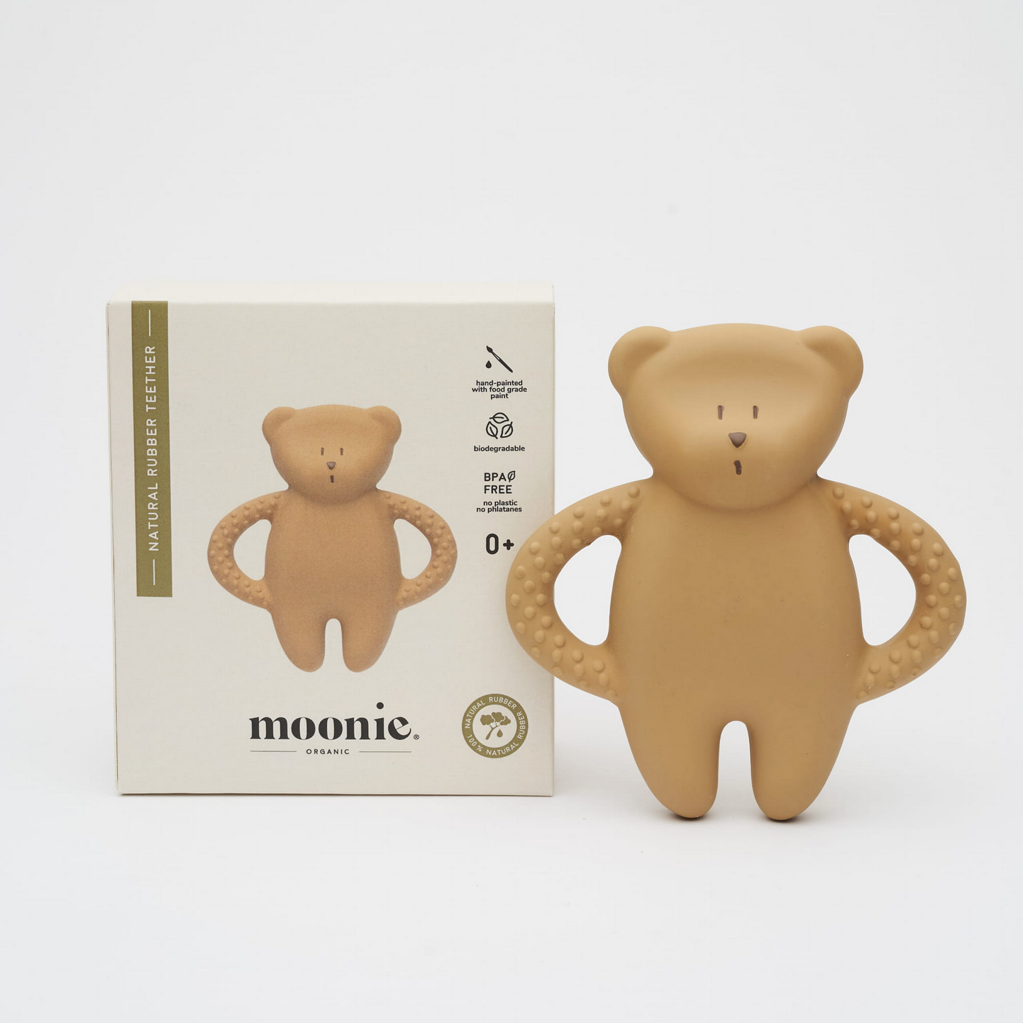 Moonie Beißring & Greifling Bär cappuccino aus Naturkautschuk