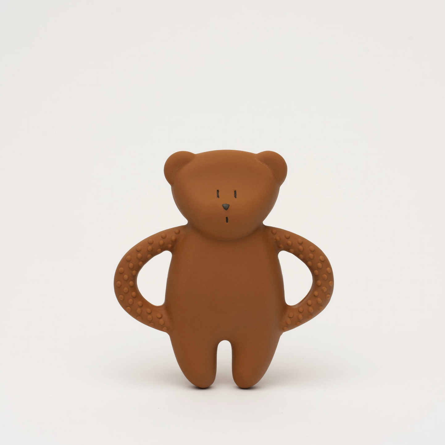 Moonie Baby Beißring Teddy Bär aus Naturkautschuk karamell