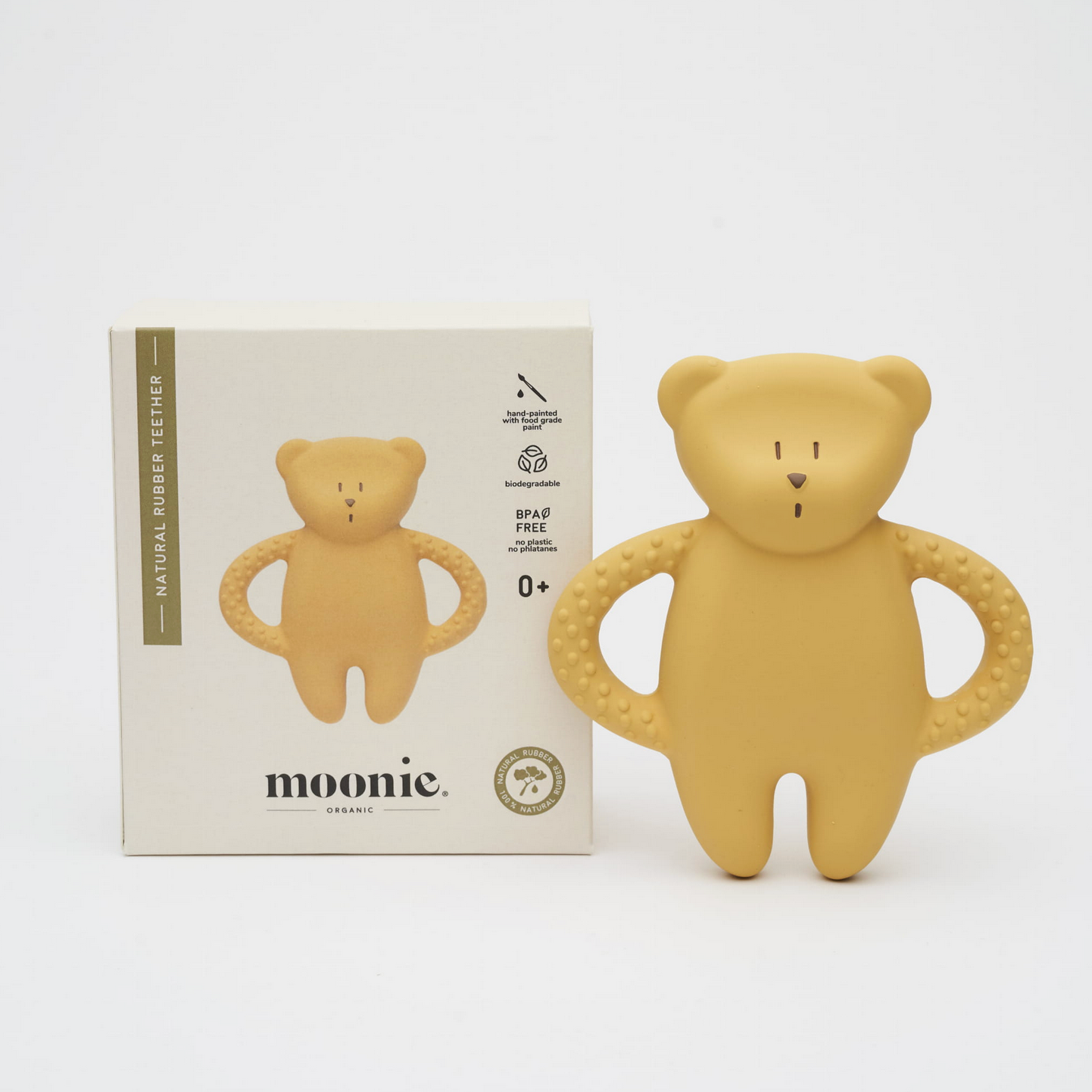 Moonie Beißring & Greifling Bär honey aus Naturkautschuk