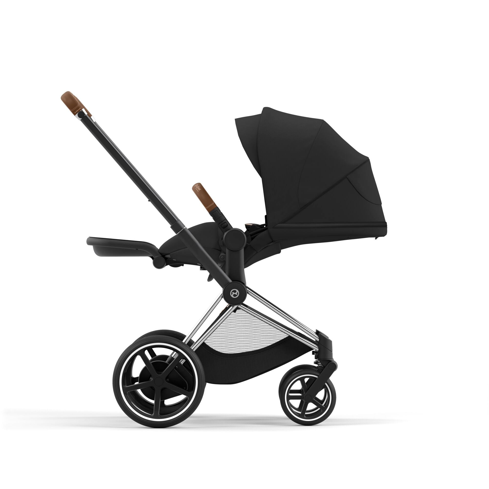 e-Kinderwagen CYBEX e-Priam www.harmony-ambiente.at | CYBEX e-Priam Chrome & Brown mit Sitz Sepia Black