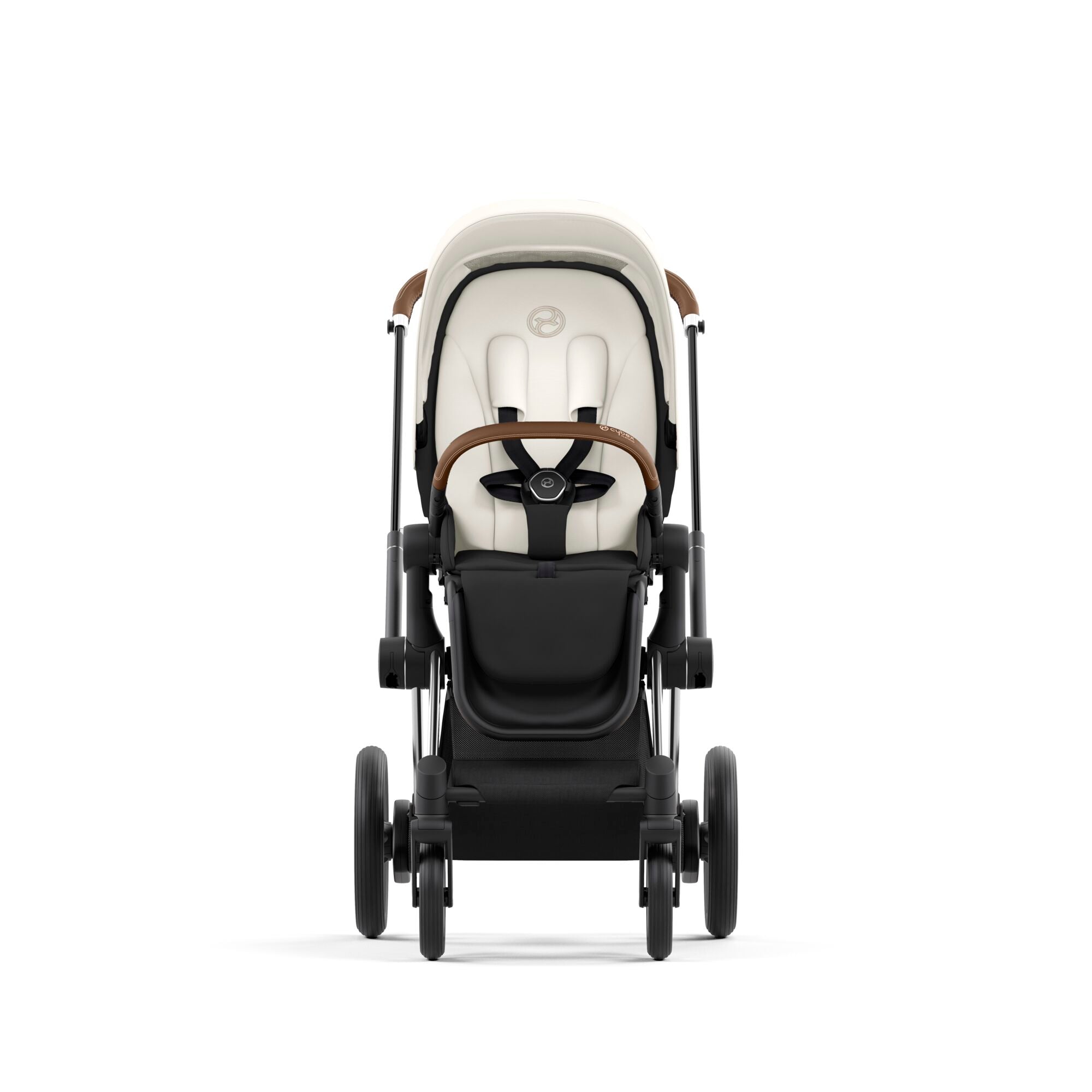e-Kinderwagen CYBEX e-Priam www.harmony-ambiente.at | CYBEX e-Priam Chrome & Brown mit Sitz Off White