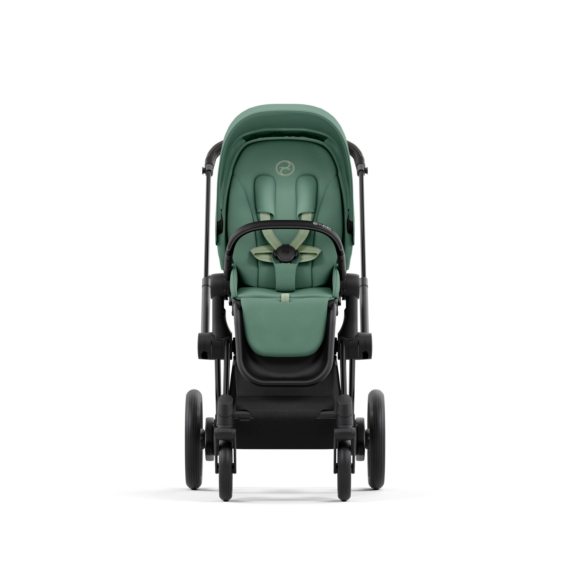 e-Kinderwagen CYBEX e-Priam www.harmony-ambiente.at | CYBEX e-Priam Matt Black mit Sitz Leaf Green