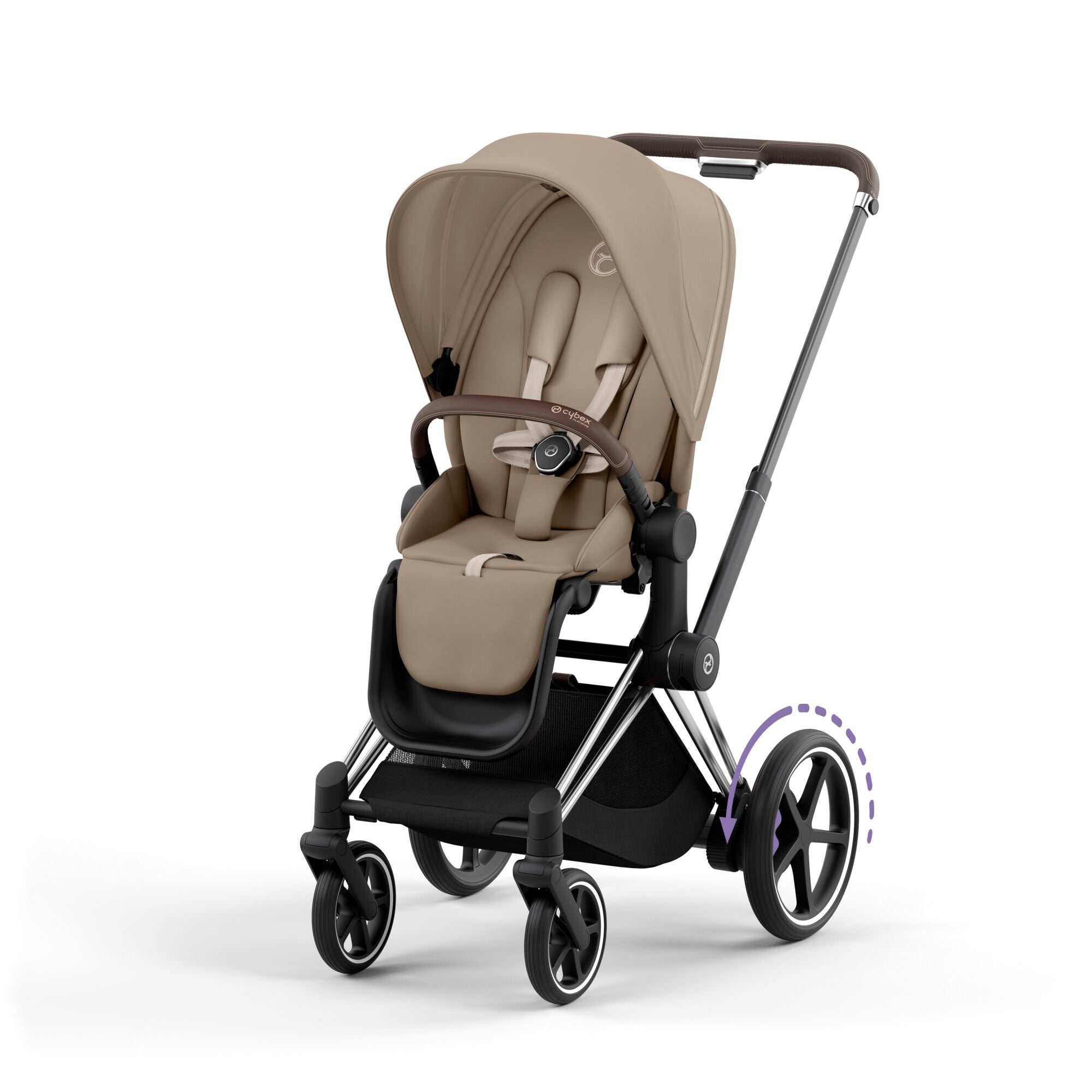 e-Kinderwagen CYBEX e-Priam www.harmony-ambiente.at | CYBEX e-Priam Chrome & Brown mit Sitz Cozy Beige