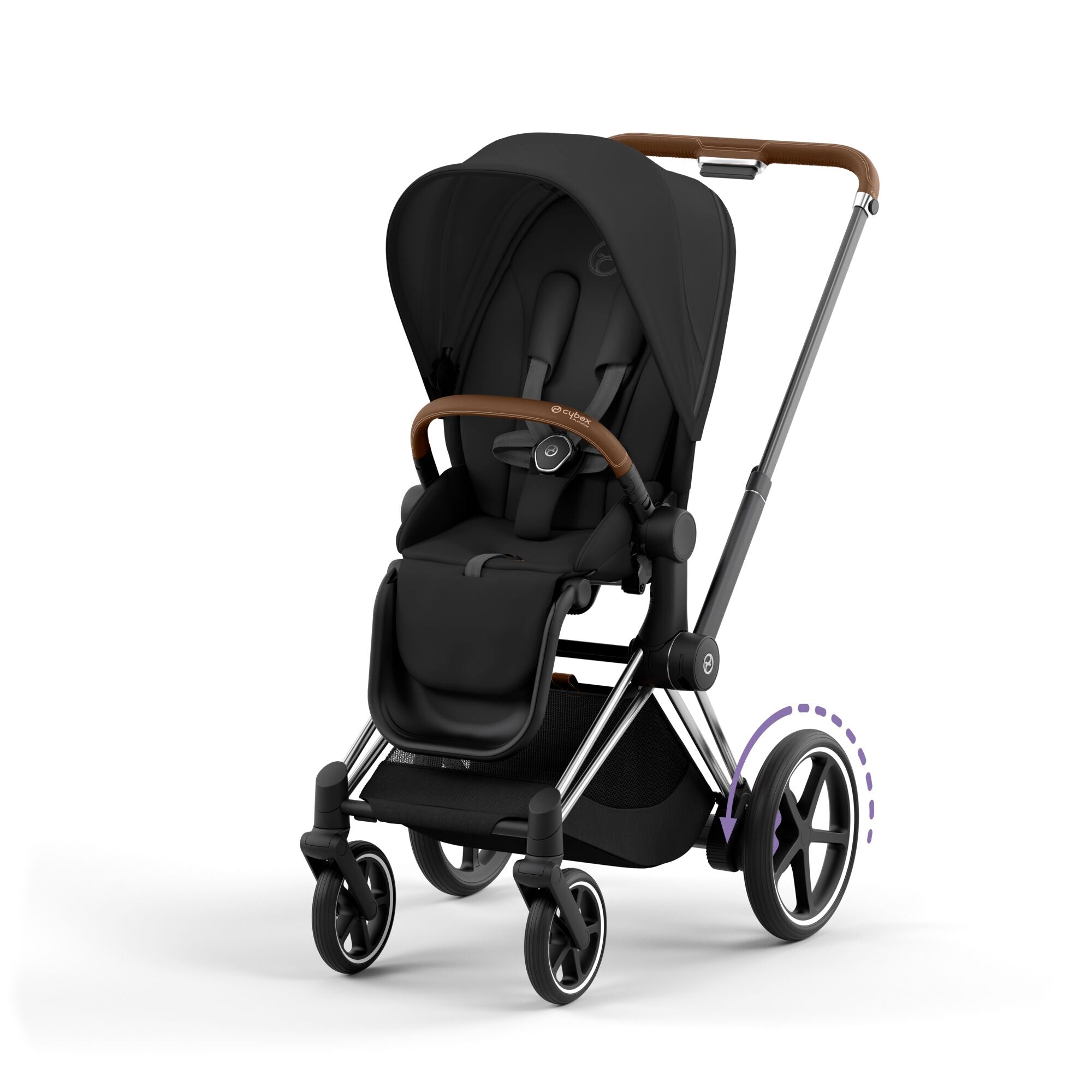 e-Kinderwagen CYBEX e-Priam www.harmony-ambiente.at | CYBEX e-Priam Chrome & Brown mit Sitz Sepia Black