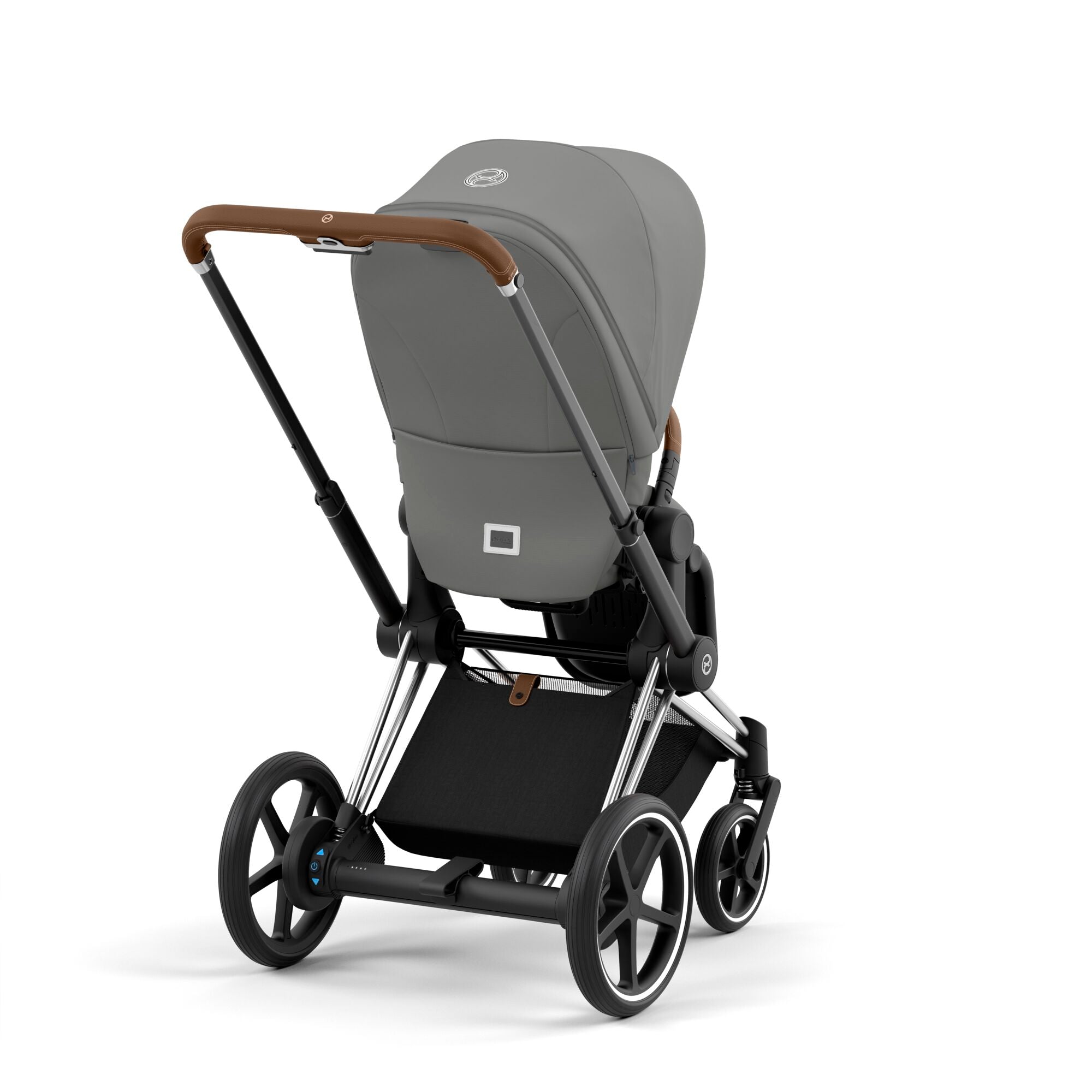 e-Kinderwagen CYBEX e-Priam www.harmony-ambiente.at | CYBEX e-Priam Chrome & Brown mit Sitz Mirage Grey