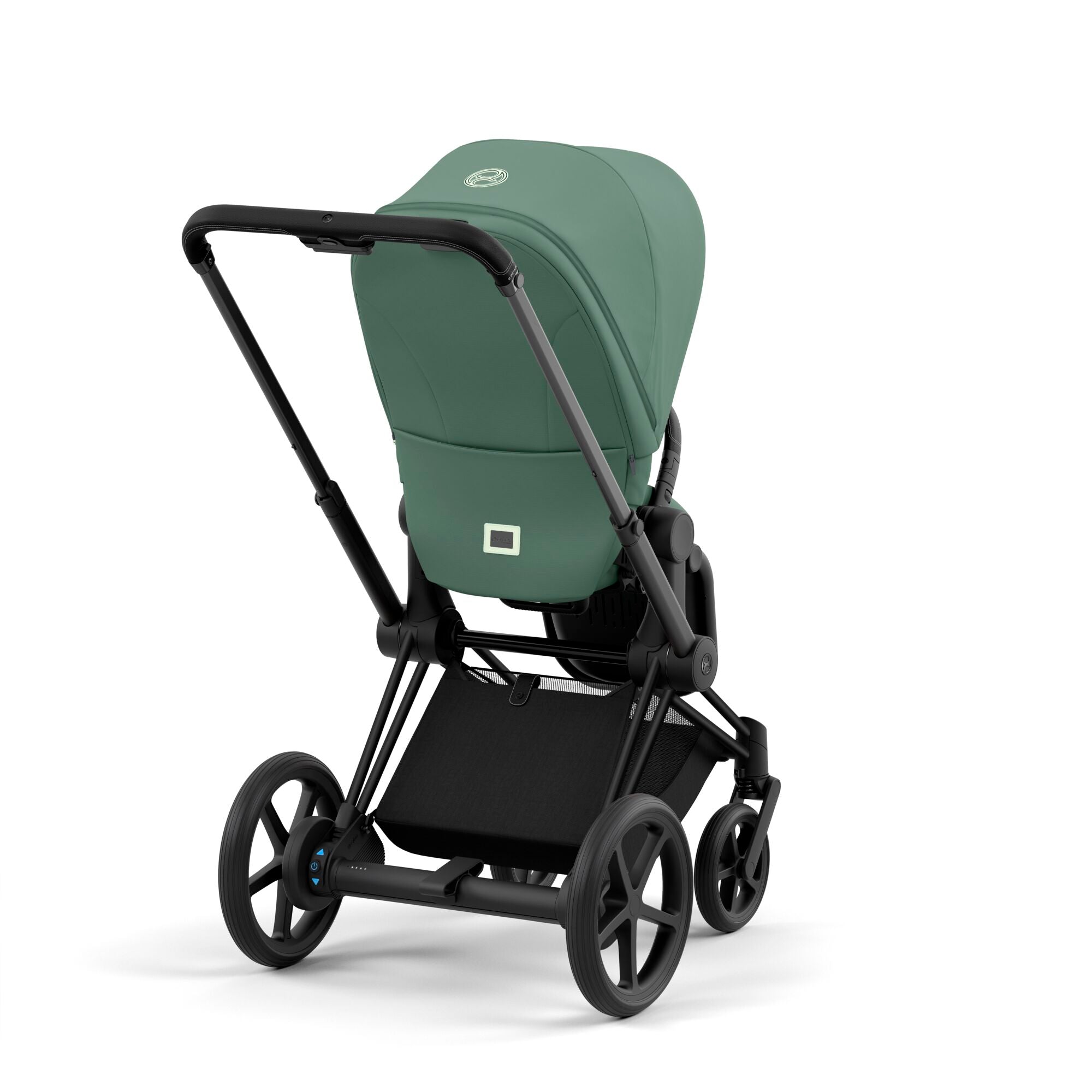 e-Kinderwagen CYBEX e-Priam www.harmony-ambiente.at | CYBEX e-Priam Matt Black mit Sitz Leaf Green