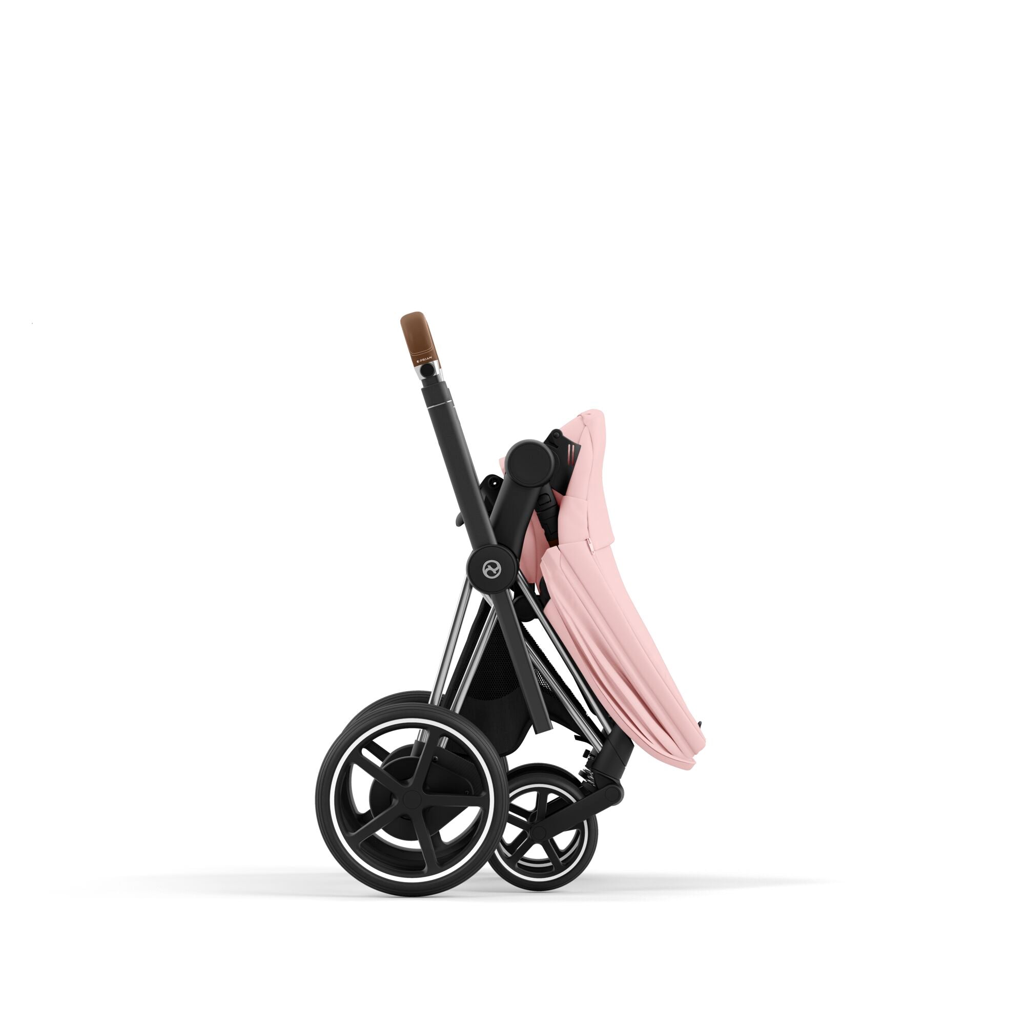 e-Kinderwagen CYBEX e-Priam www.harmony-ambiente.at | CYBEX e-Priam Chrome & Brown mit Sitz Peach Pink