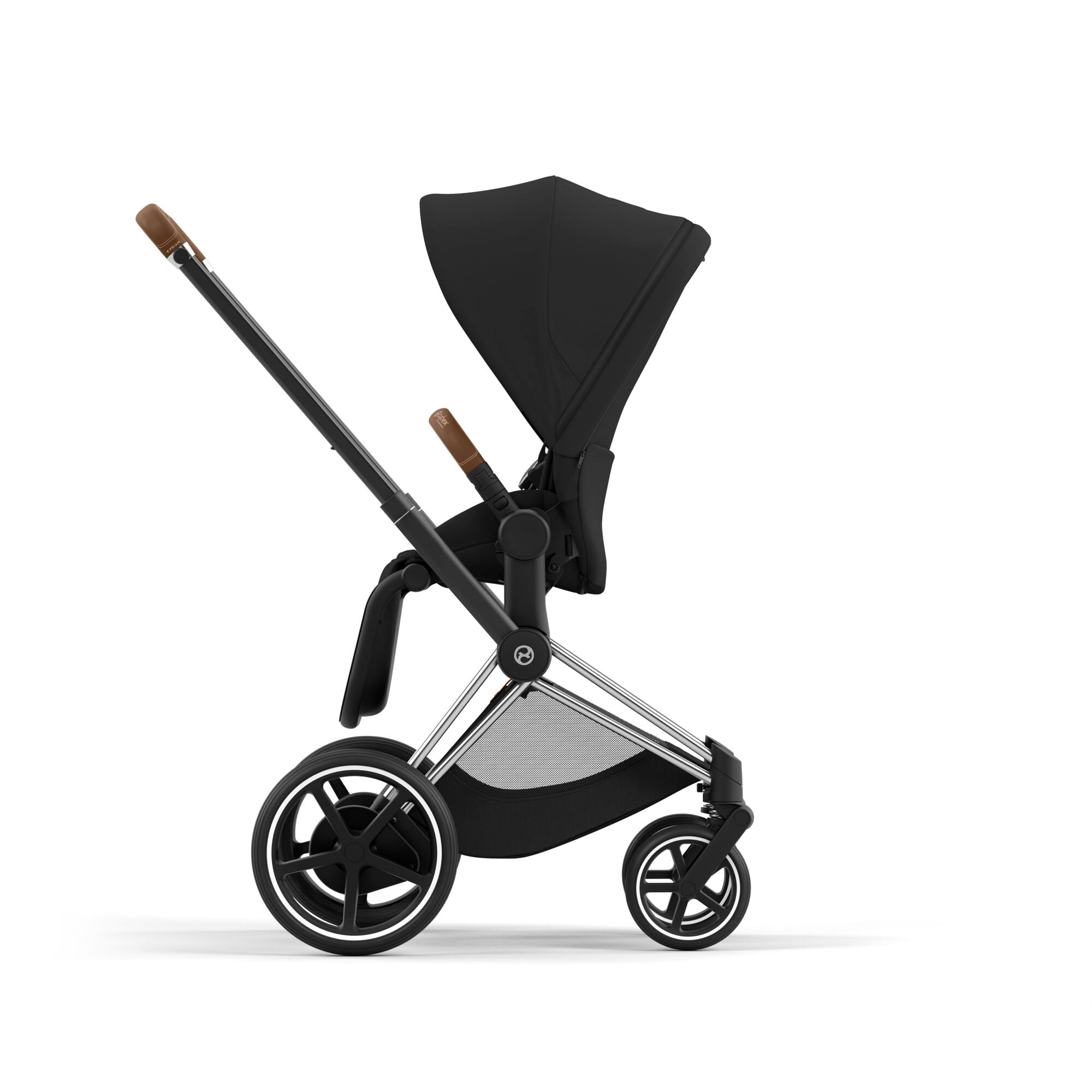 e-Kinderwagen CYBEX e-Priam www.harmony-ambiente.at | CYBEX e-Priam Chrome & Brown mit Sitz Sepia Black