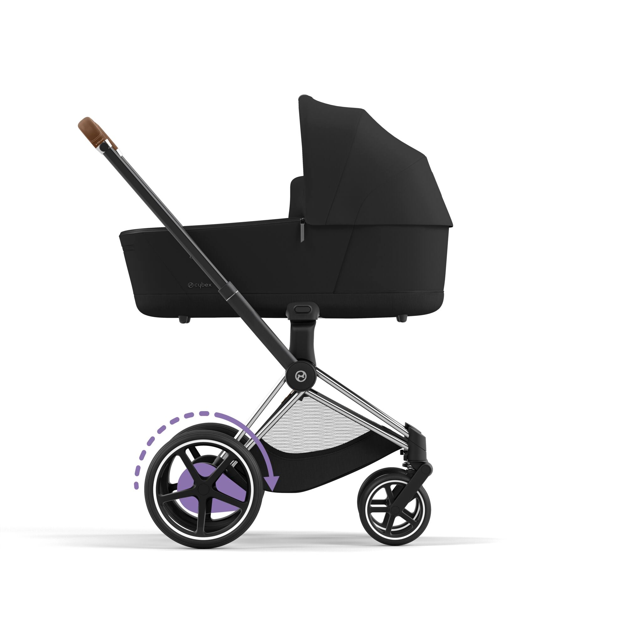 e-Kinderwagen CYBEX e-Priam www.harmony-ambiente.at | CYBEX e-Priam Chrome & Brown mit Babywanne Sepia Black