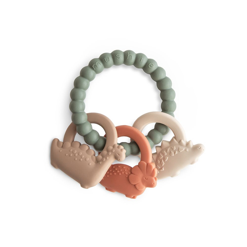 Mushie Beißring aus Silikon Dino