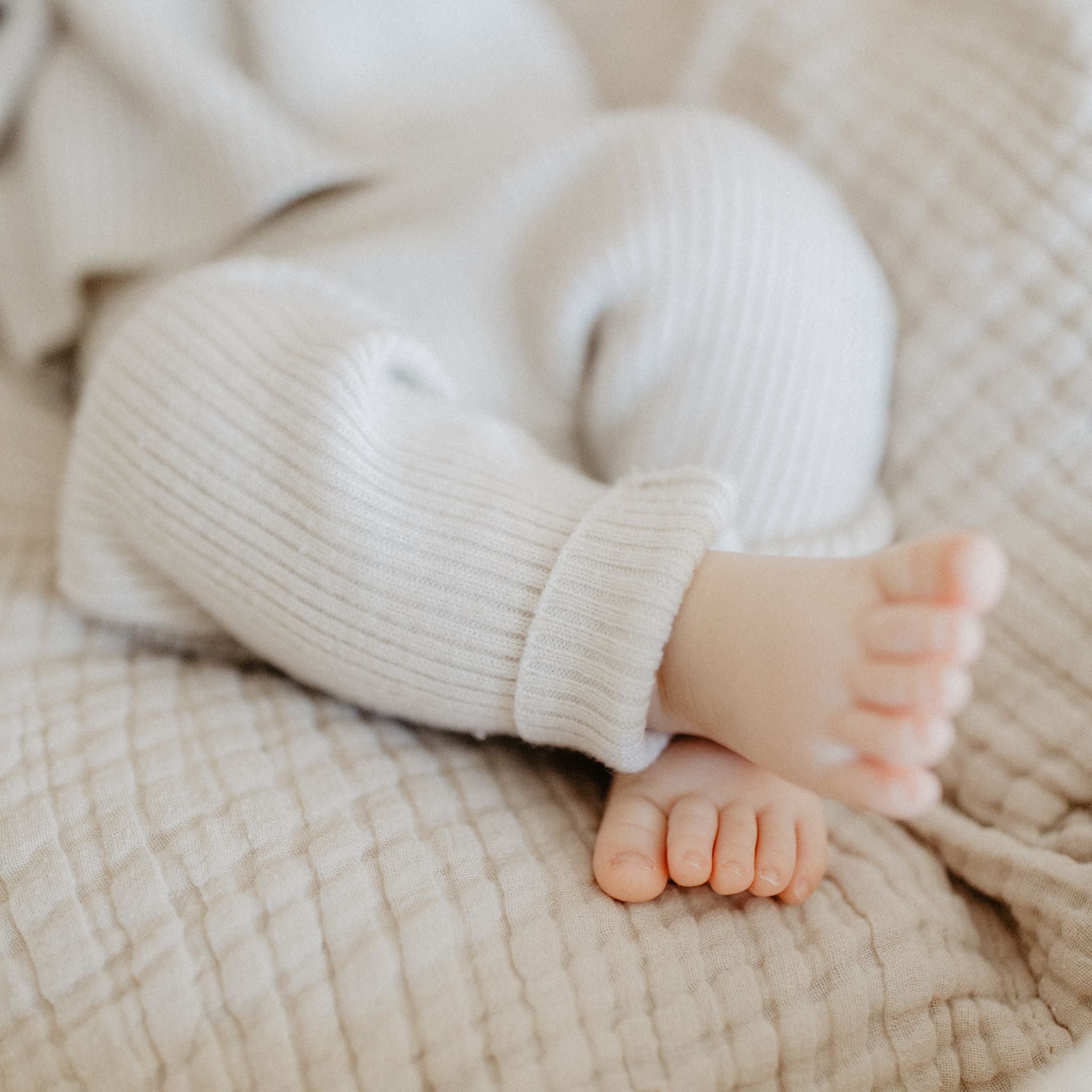 Lille Toni Kinder Leggins aus Merinowolle creme