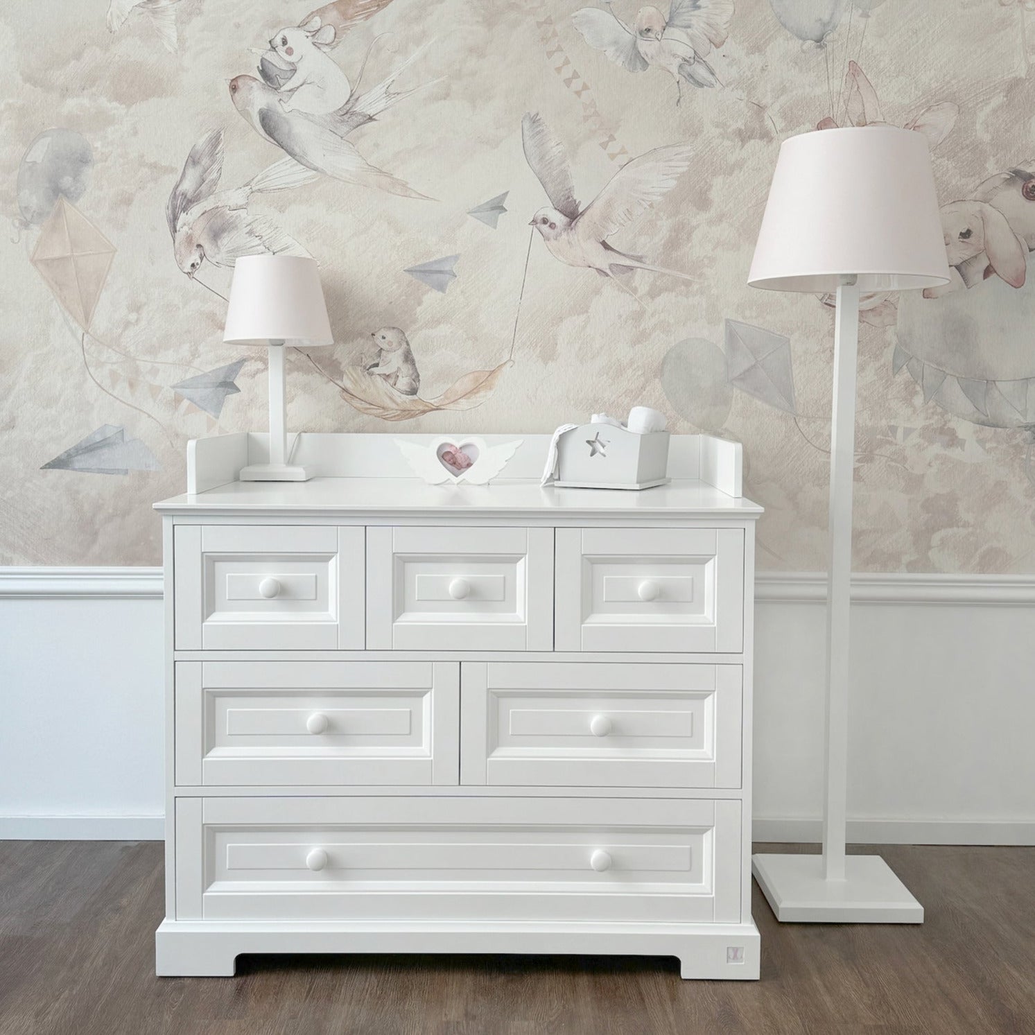 Stehlampoe für Kinderzimmer | Stehlampe hellrosa für Kinderzimmer | Babyzimmer Stehlampe rosa | Stehlampe Puderrosa | Stehlampe PRESTIGE zartrosa