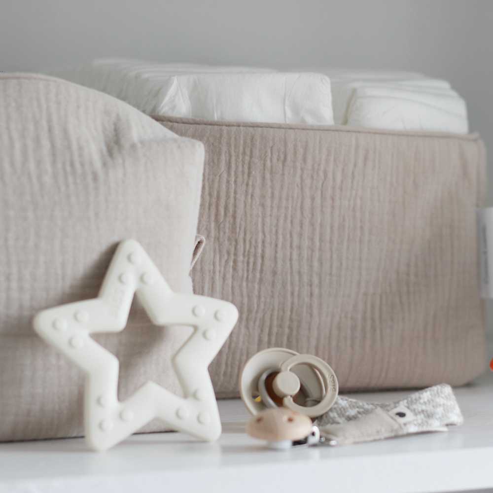 Stoffkorb aus Musselin beige