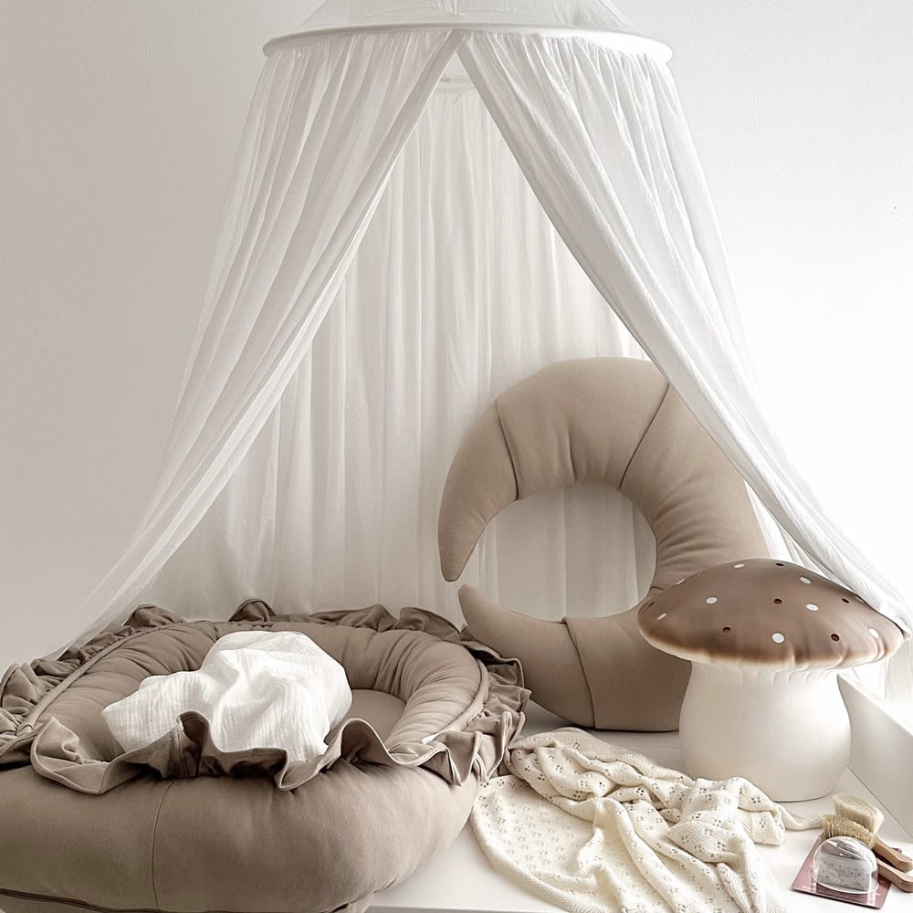 Babynest BASIC mit Rüschen cappuccino