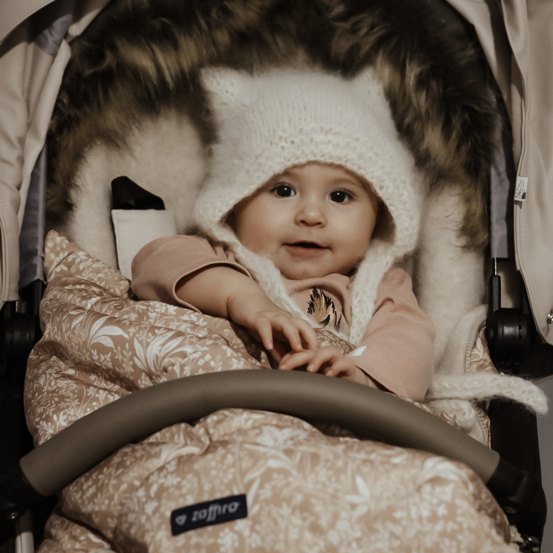Fußsack GrowUP 4.0 + Tasche 100% Premium-Schafwolle stone