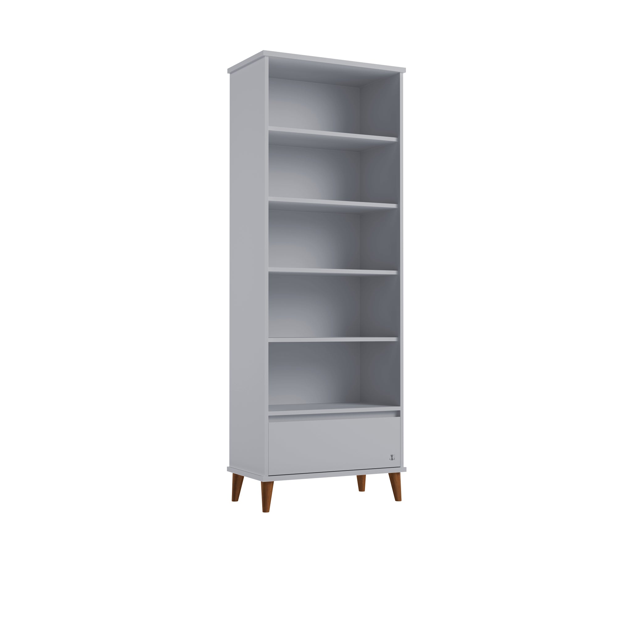 Bücherregal mit Schublade NORDIC grau