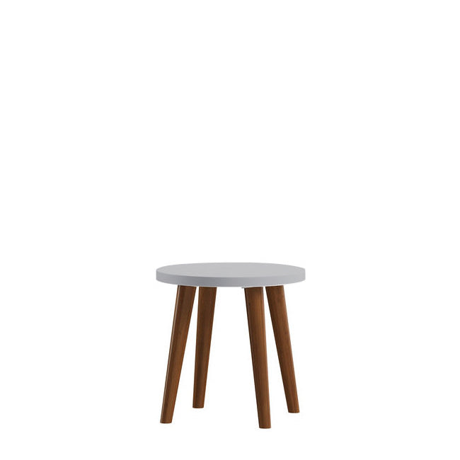 Kinderhocker rund skandinavisch auf Holzfüßen