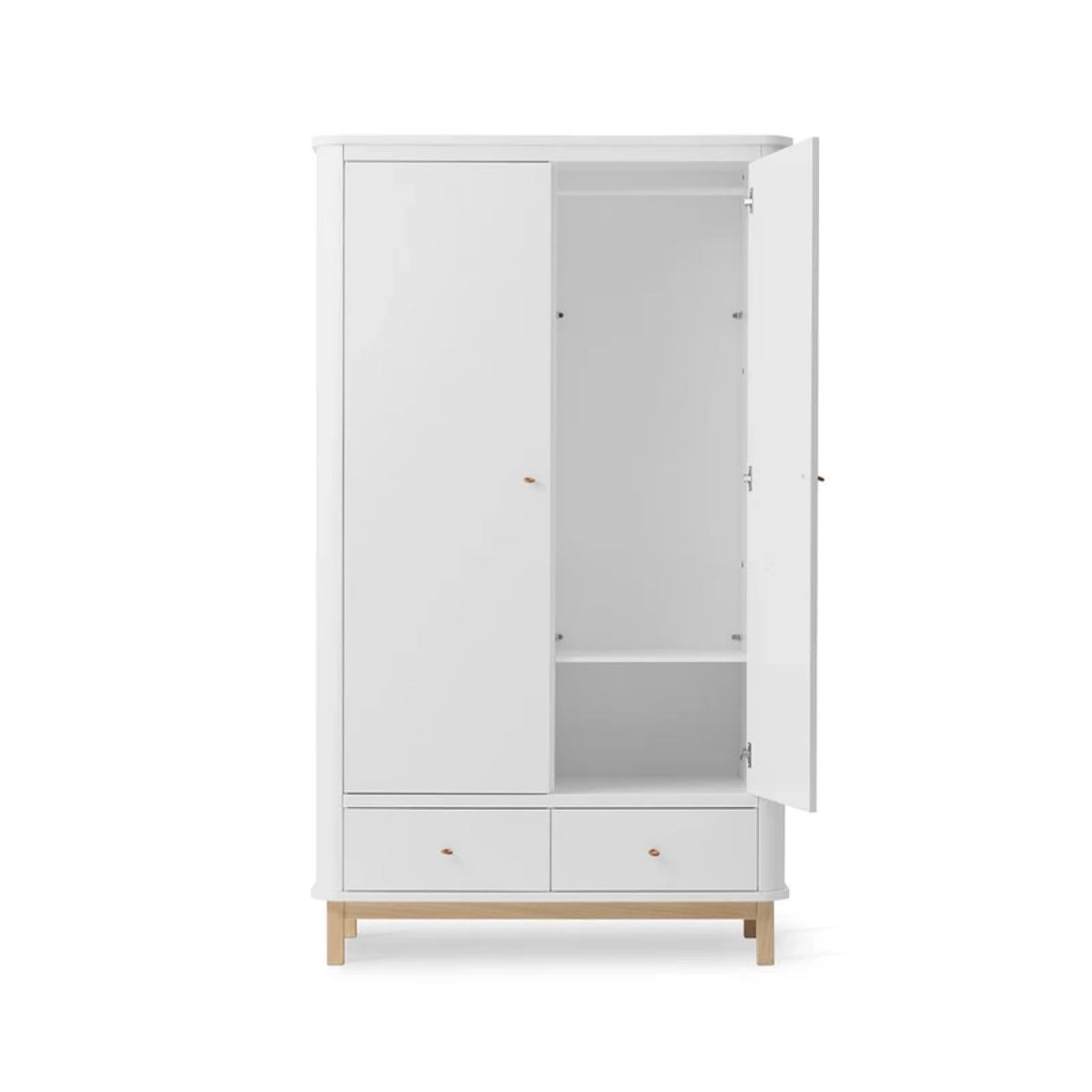 Oliver Furniture Kleiderschrank WOOD 2-türig WEISS / EICHE