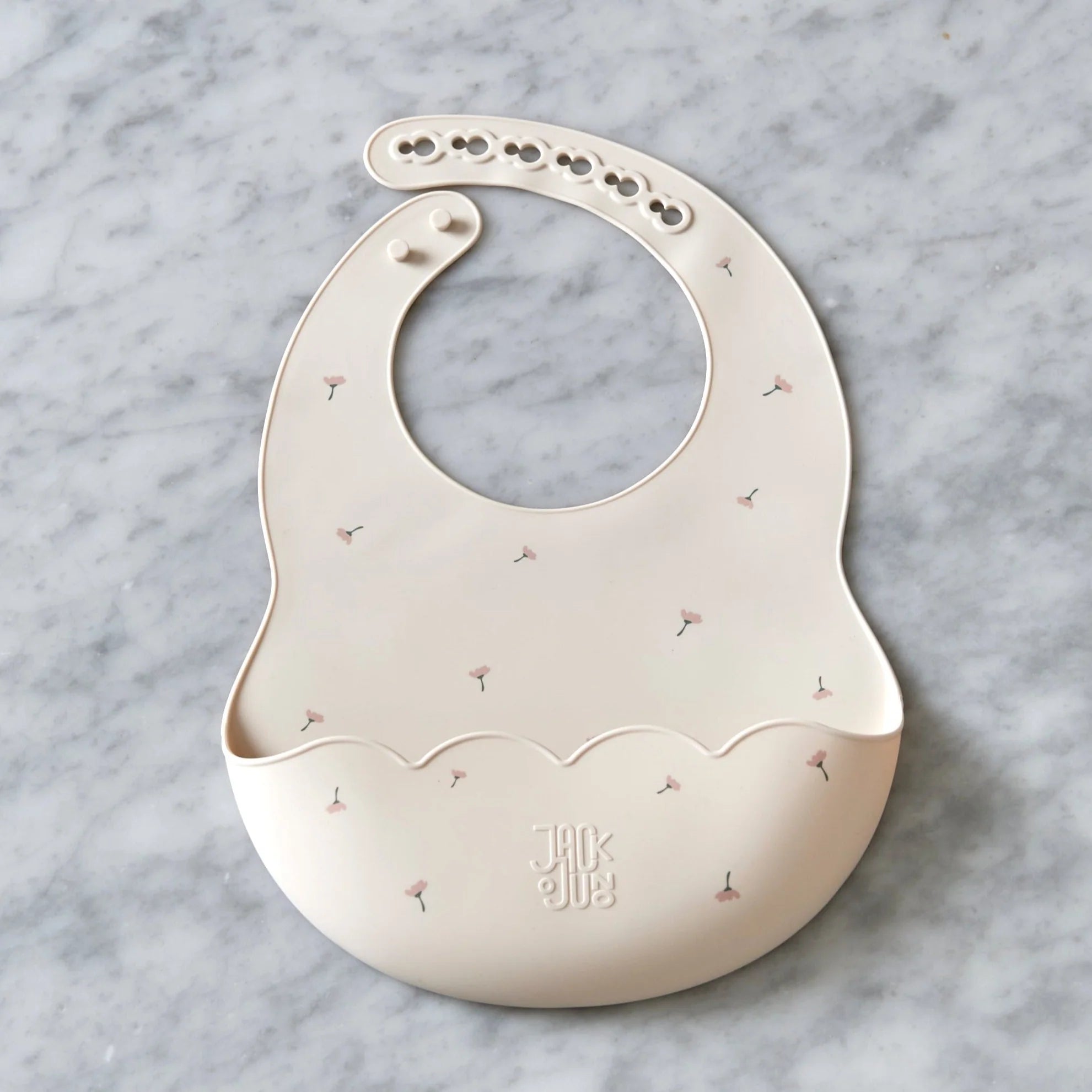 Jack o Juno Silikon Baby Lätzchen cream mit Blumen