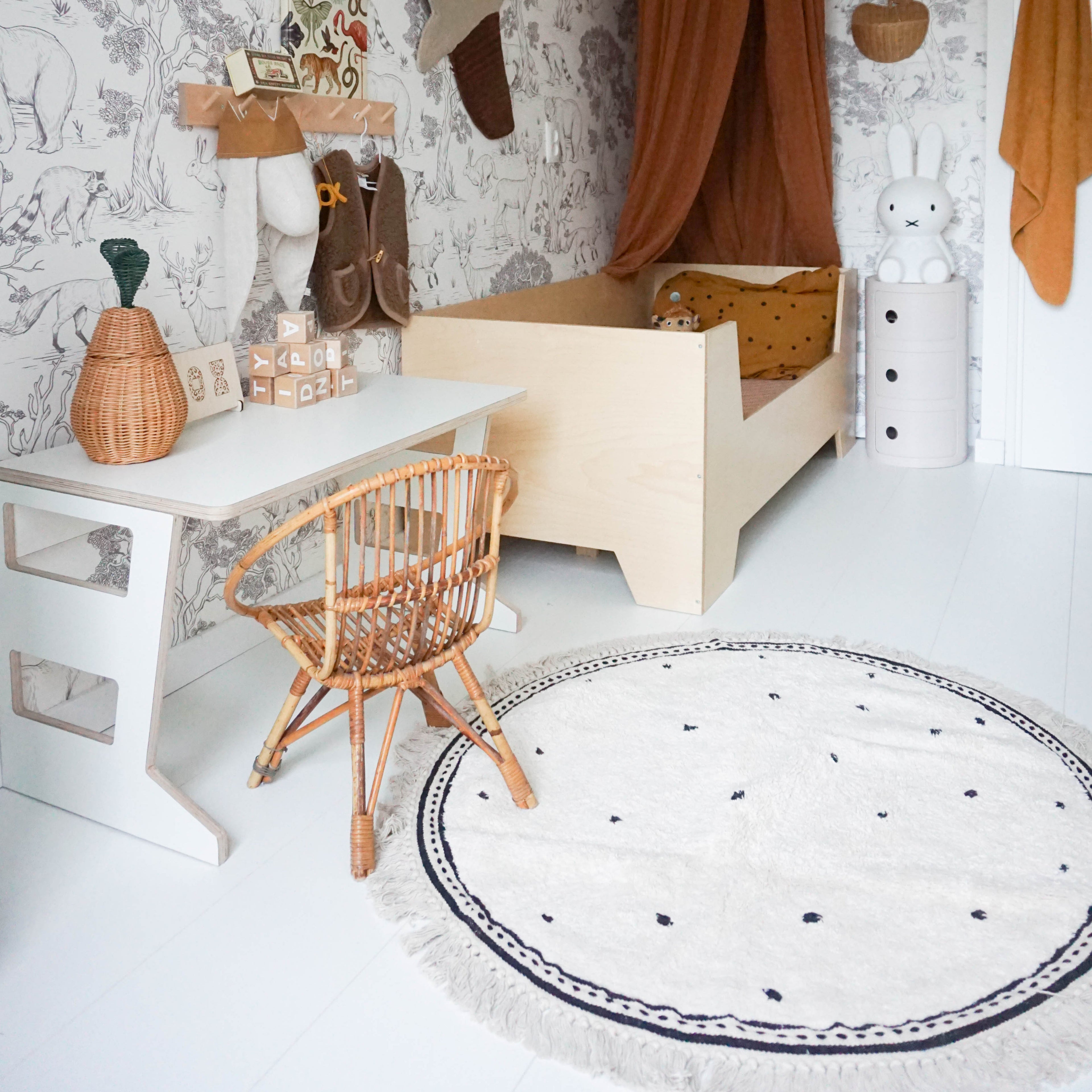 Runder Teppich ANNA Dots cream