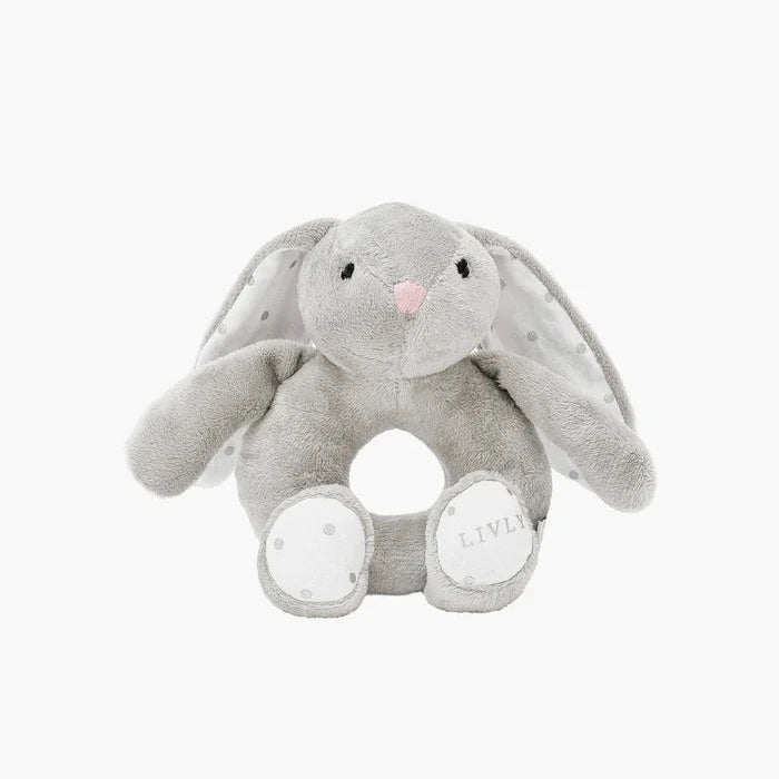 Kuschelige Baby Rassel Bunny Hase grau