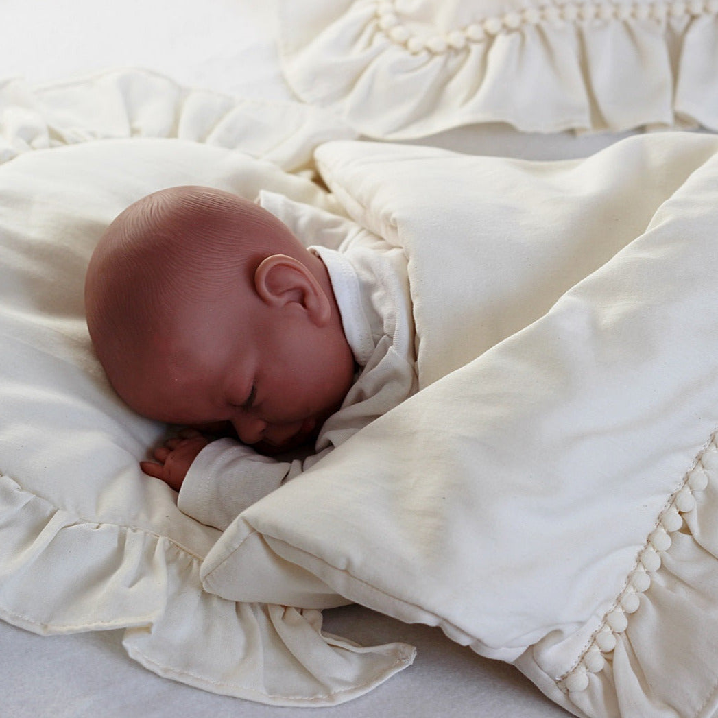 Newborn Babybettwäsche Boho vanille