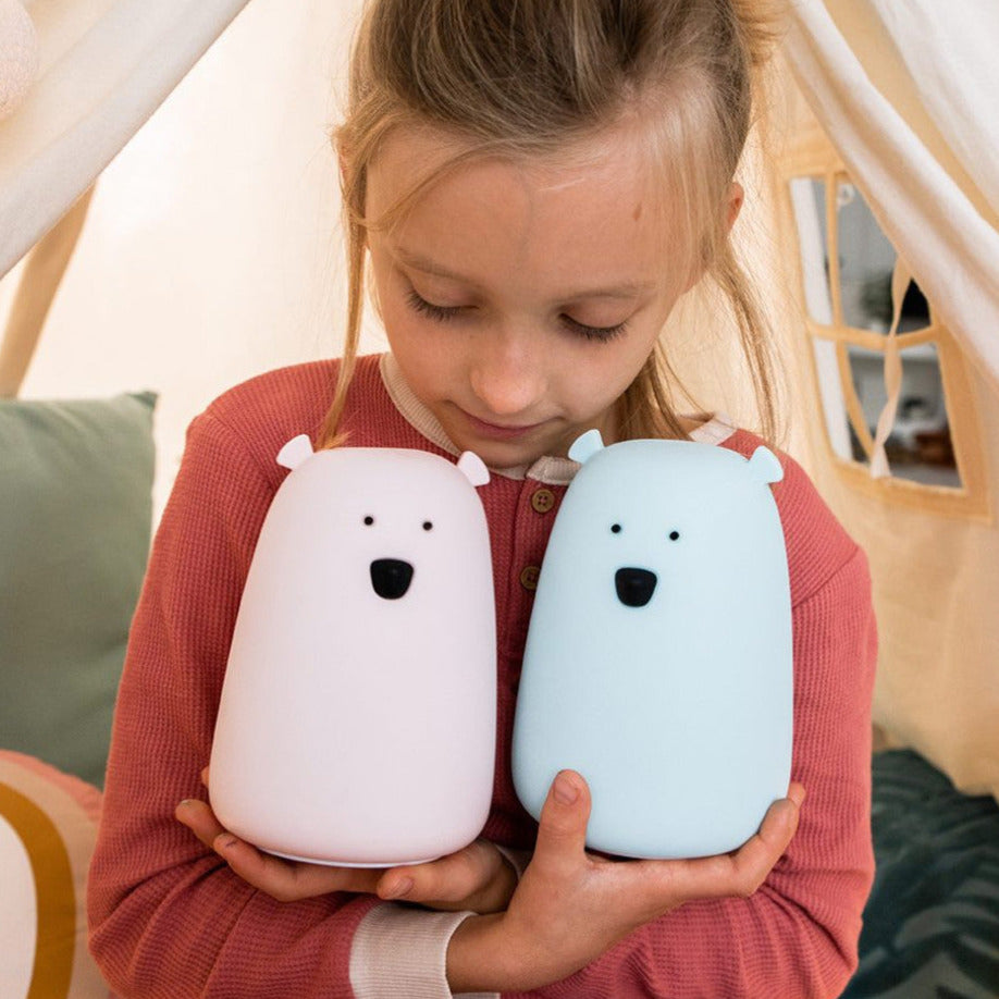 Nachtlicht aus Silikon Bär blau mit Fernbedienung - Rabbit & Friends Nachtlampe