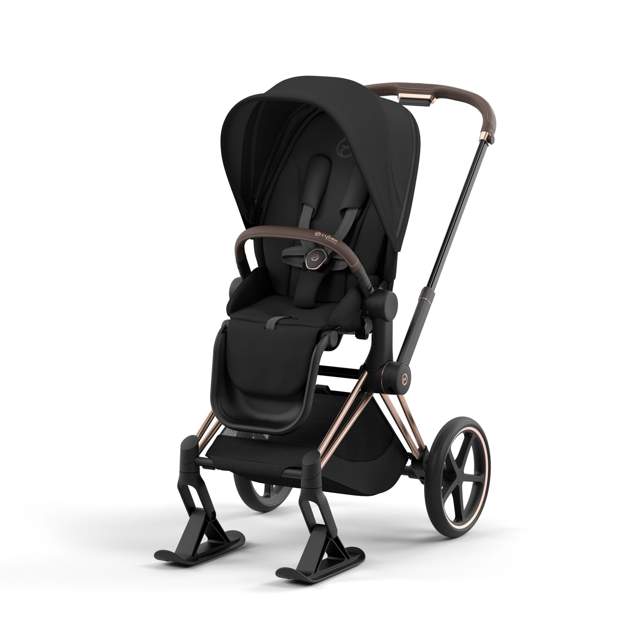 CYBEX Priam Rosé Gold Sepia Black mit Skis