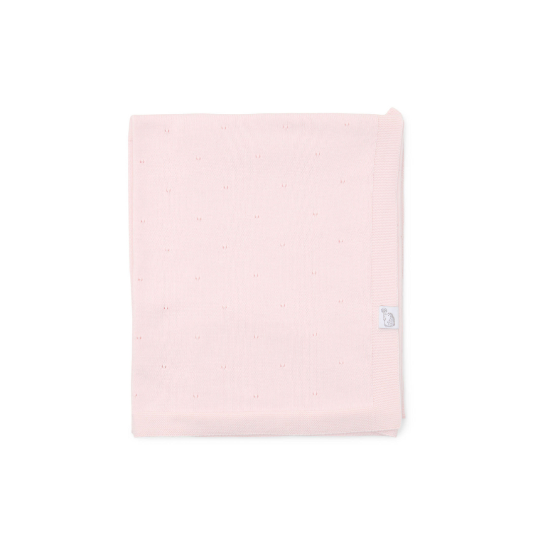 Babydecke Strickdecke aus Baumwolle puderrosa 80x100 cm von Poetree Kids