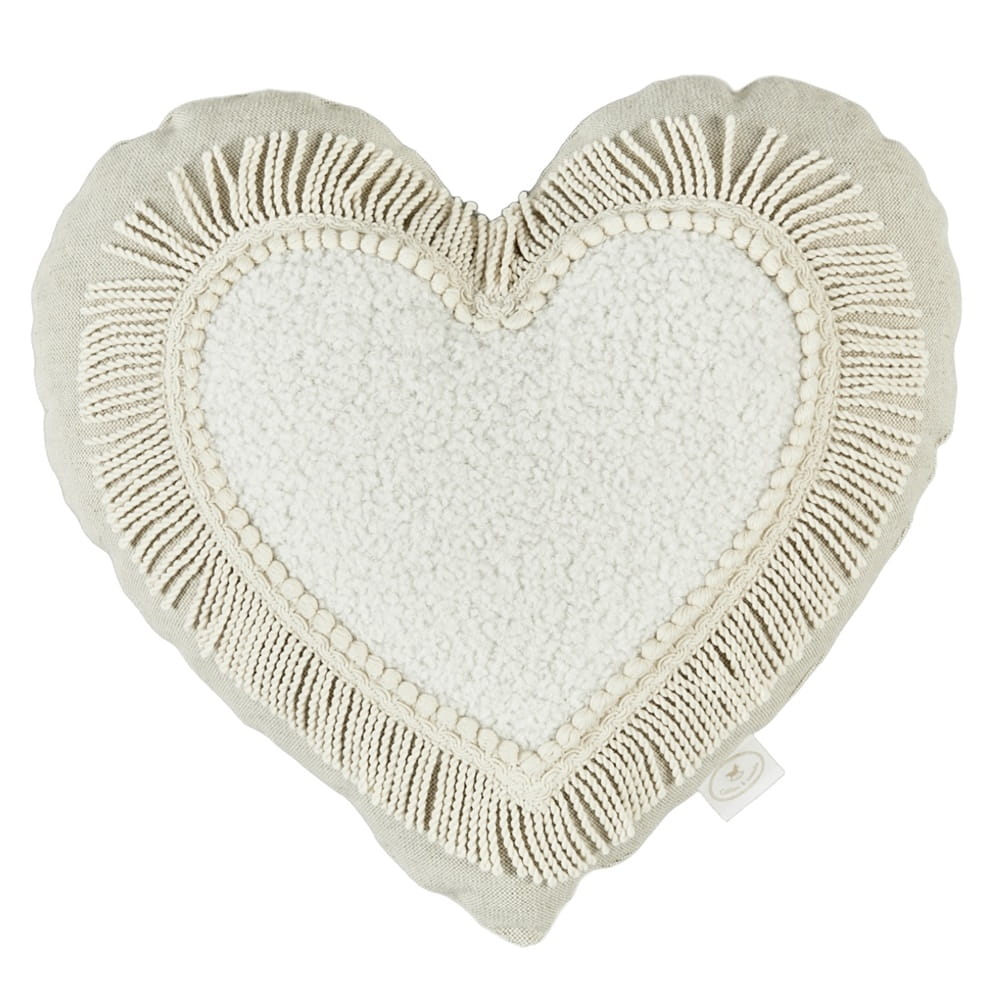 Dekokissen Herz Boho Twist natural