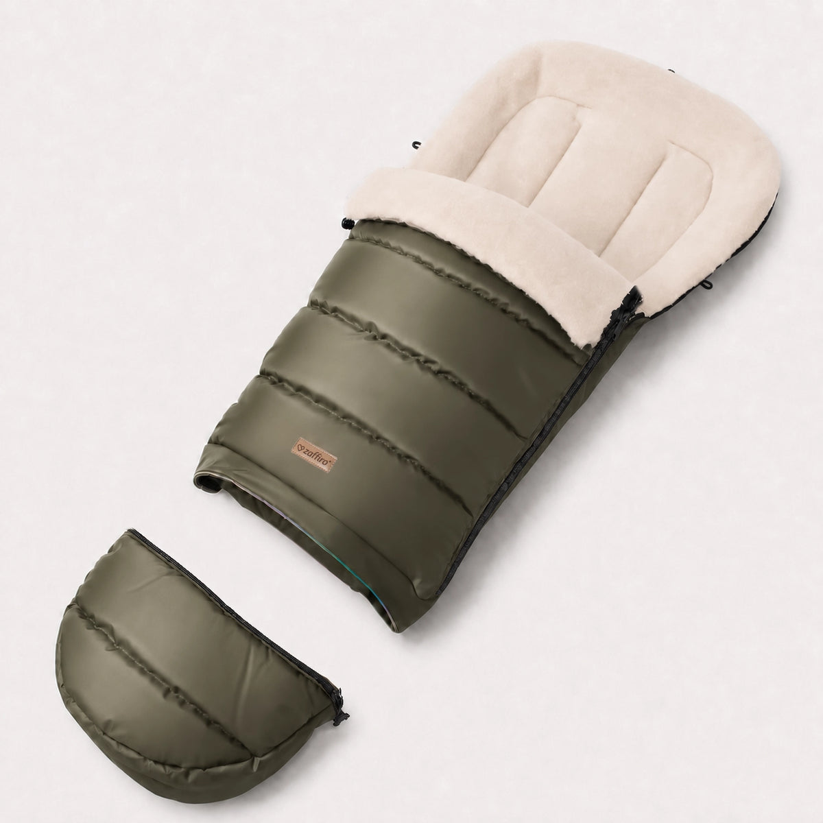 Zaffiro Fußsack iGrow Aspen khaki mit PREMIUM-Schafwolle - mitwachsend