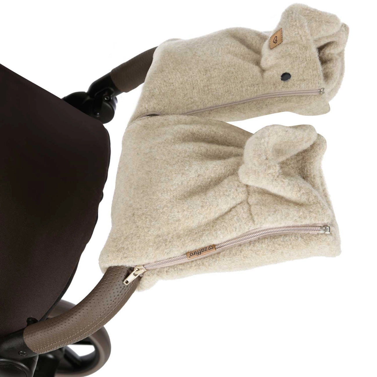 Handwärmer aus Premium-Schafwolle beige