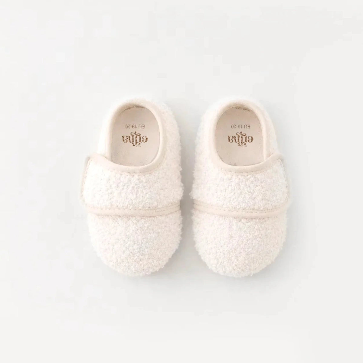 Mrs. Ertha Kinder-Hausschuhe Slogges vanilla mit Klettverschluss und Antirutschsohle