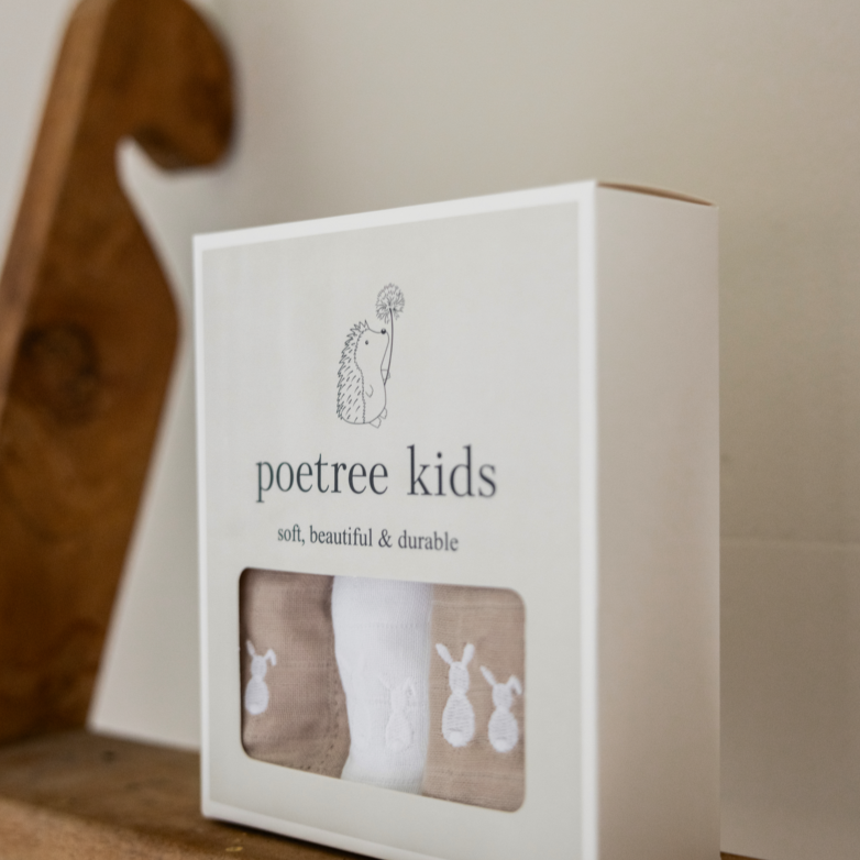 Mulltücher Set Camel & Weiß