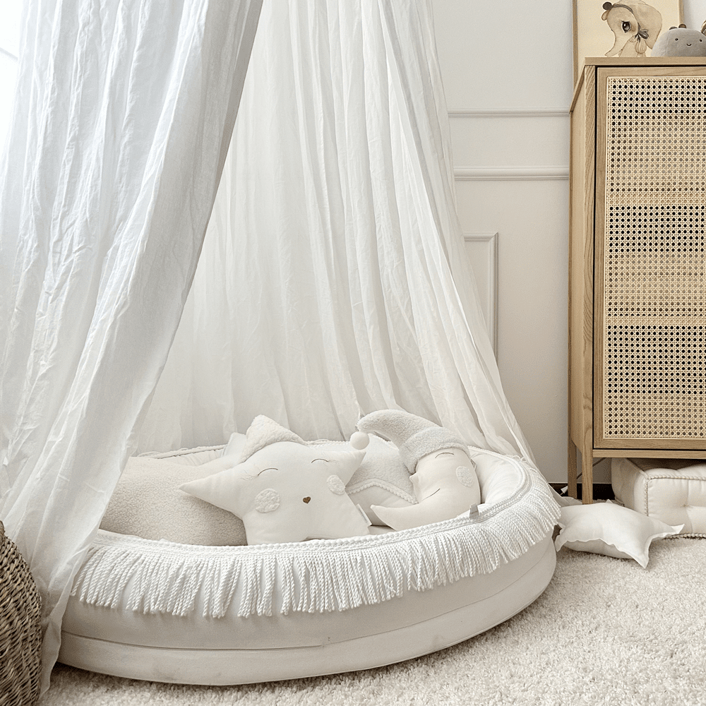 Juniornest TWIST mit Fransen weiß