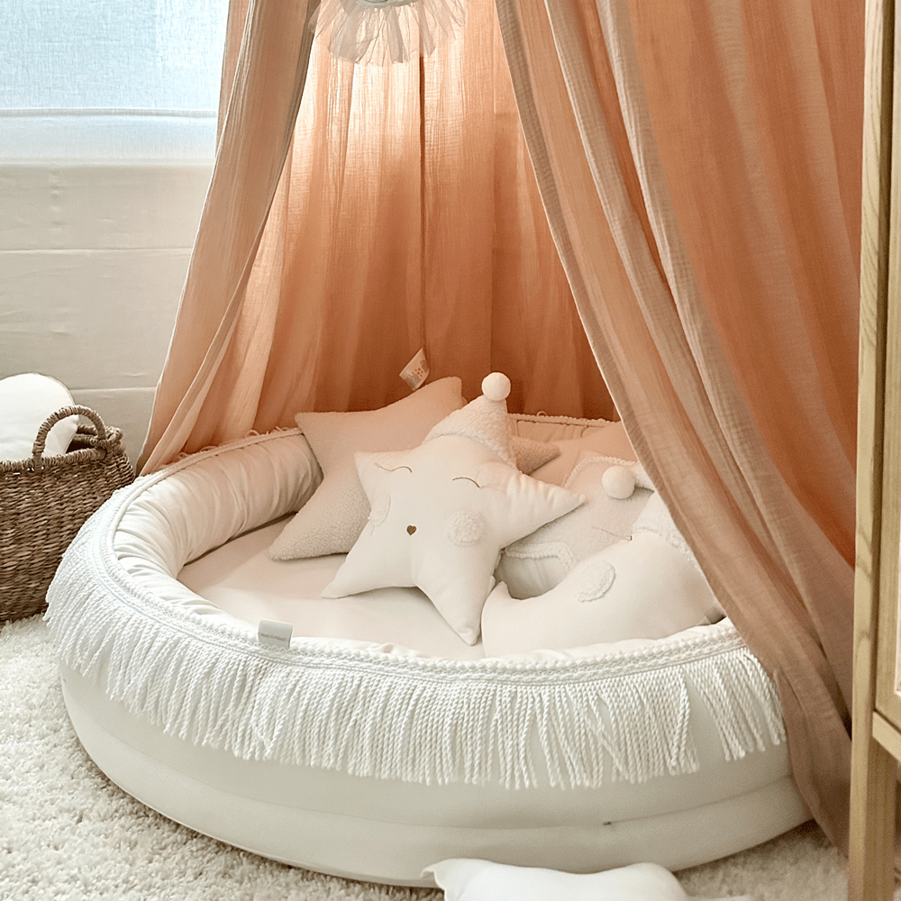 Juniornest TWIST mit Fransen weiß