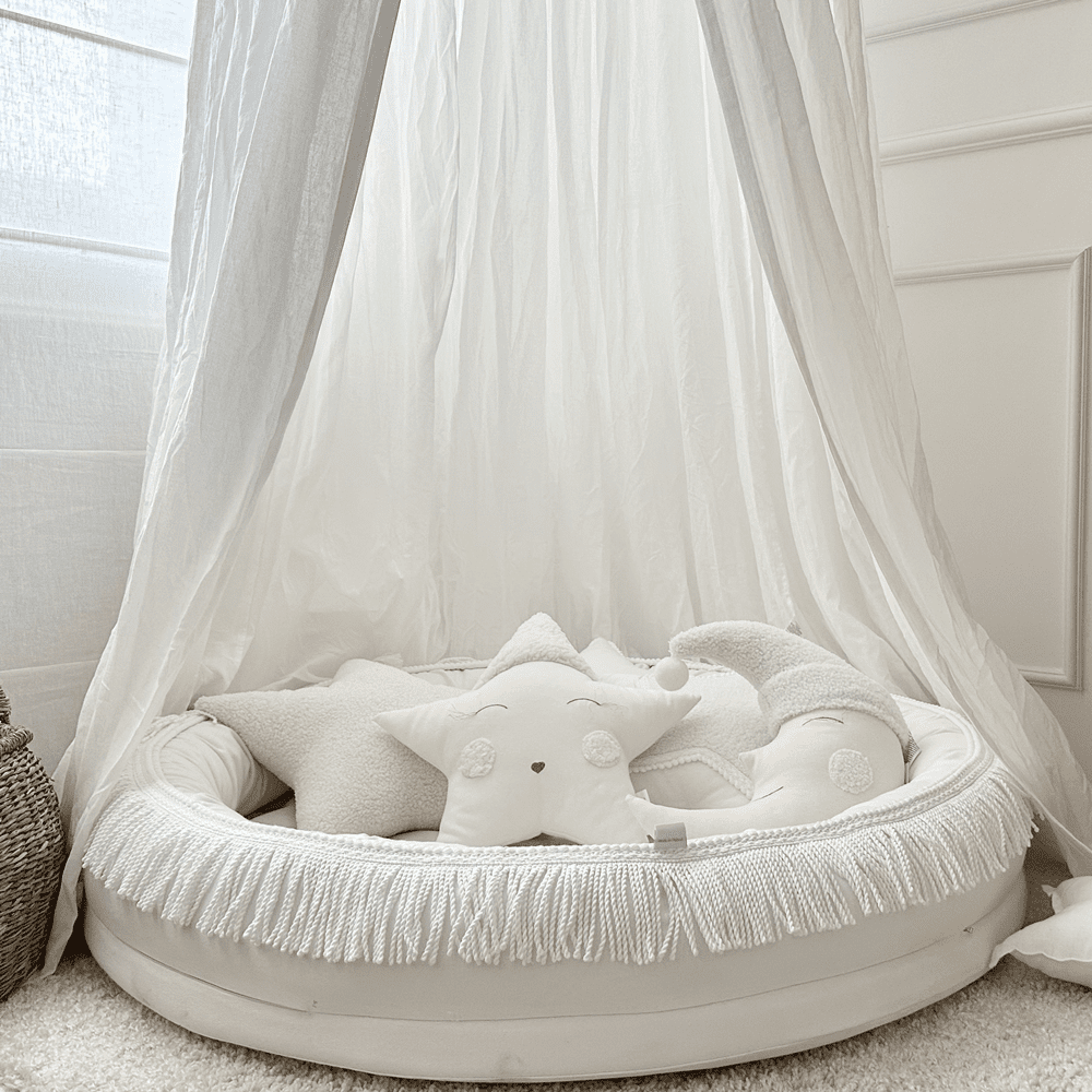 Juniornest TWIST mit Fransen weiß