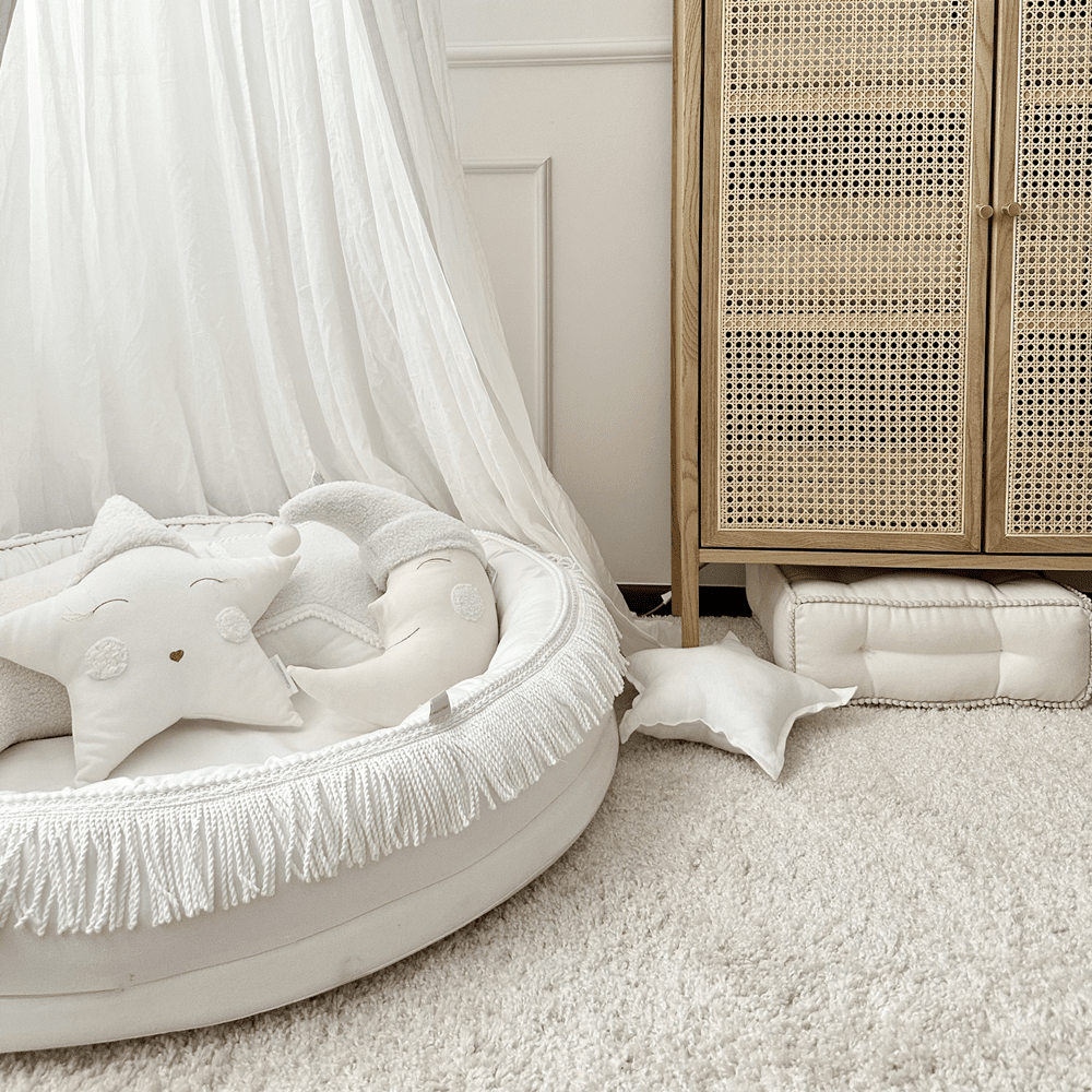 Juniornest TWIST mit Fransen weiß