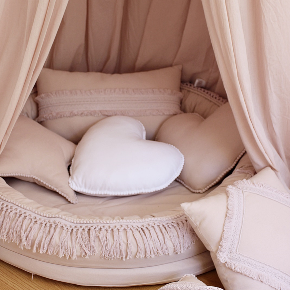 Juniornest BOHO mit Fransen puderrosa