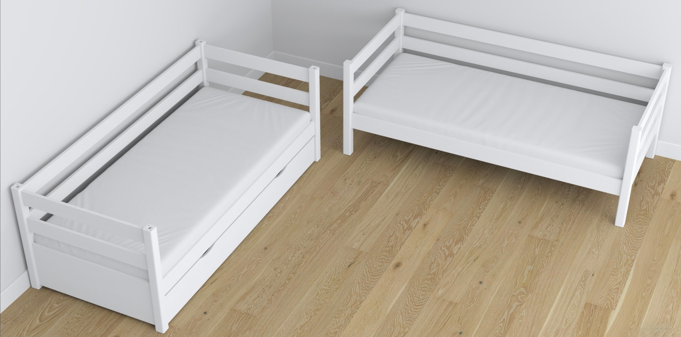 Stockbett WOODY 01 mit Schublade weiß