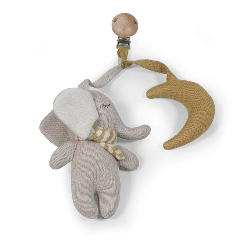 Kinderwagen Anhänger "Elefant" mustard