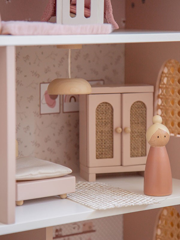 Puppenhaus aus Holz - rosa