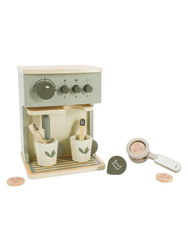 Kaffeemaschine aus Holz olivegrün ab 3 Jahren