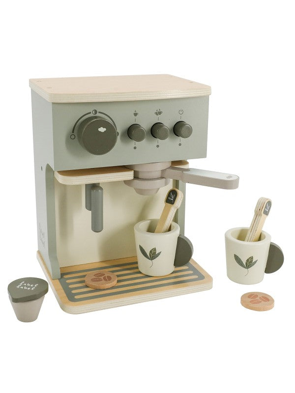 Kinder Kaffeemaschine olivegrün aus Holz