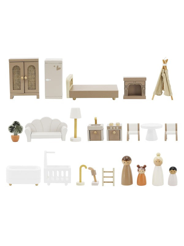Puppenhaus aus Holz - beige